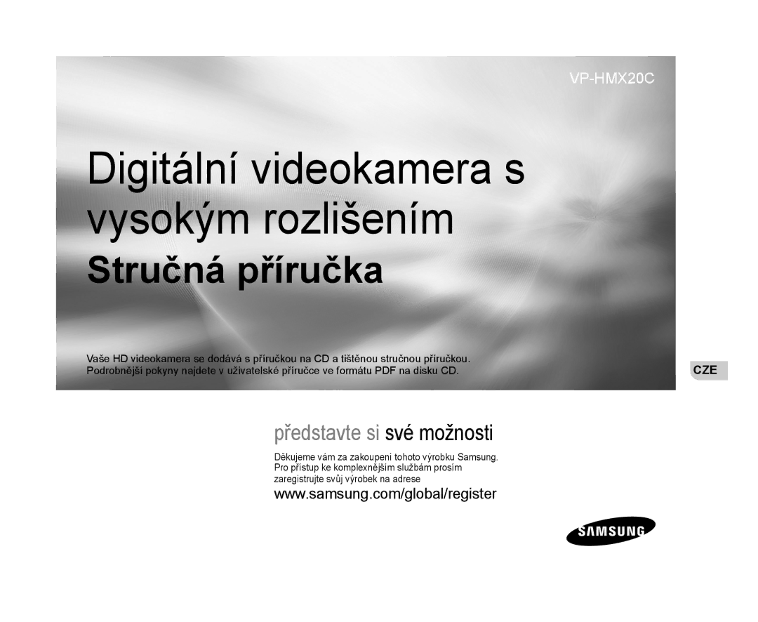 Samsung VP-HMX20C/XEU, VP-HMX20C/EDC manual Digitální videokamera s vysokým rozlišením 