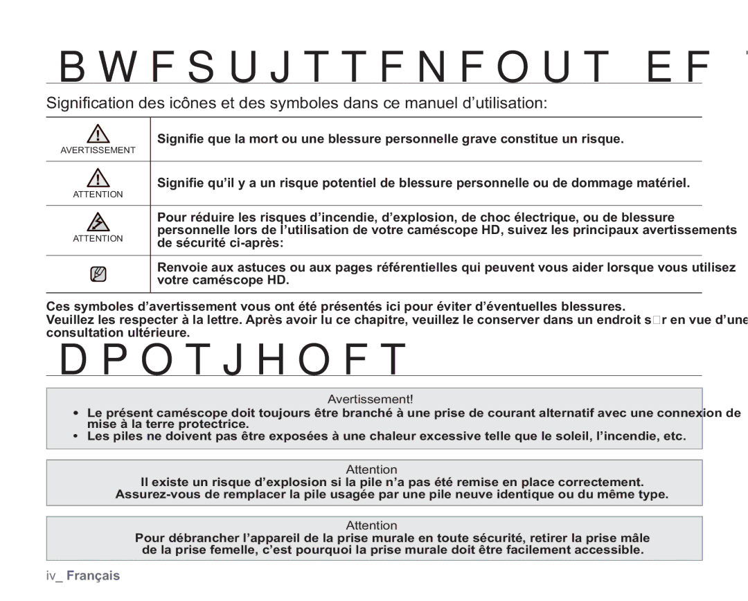 Samsung VP-HMX20C/EDC manual BwfsujttfnfoutEfTïdvsjuï, Dpotjhoft 