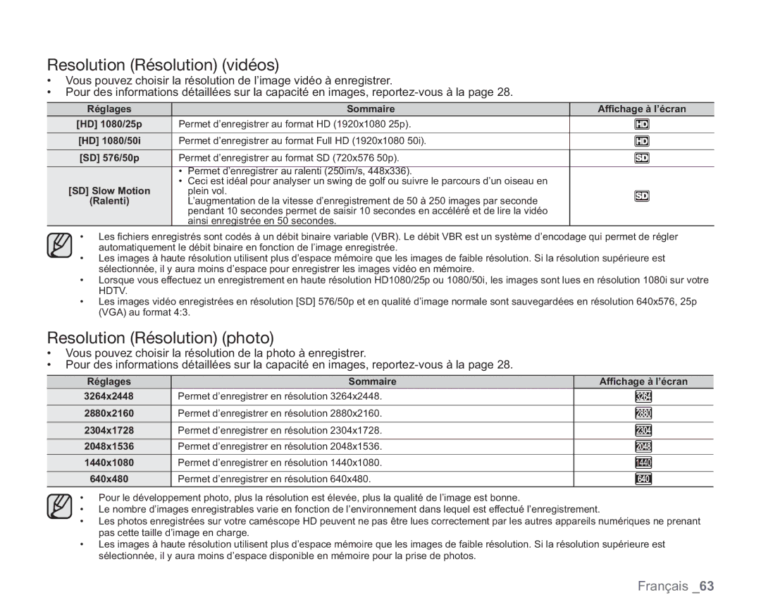 Samsung VP-HMX20C/EDC manual 2ESOLUTION 2ÏSOLUTION VIDÏOS 