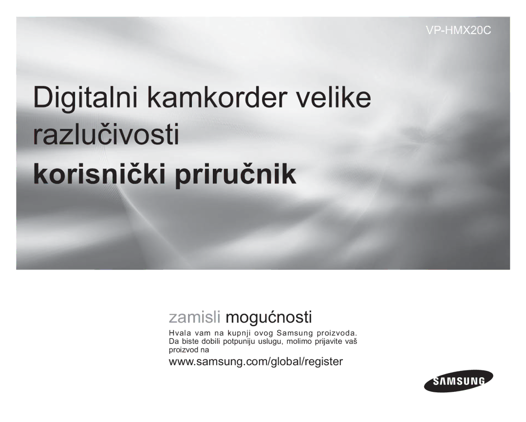 Samsung VP-HMX20C/EDC manual Digitalni kamkorder velike razlučivosti 