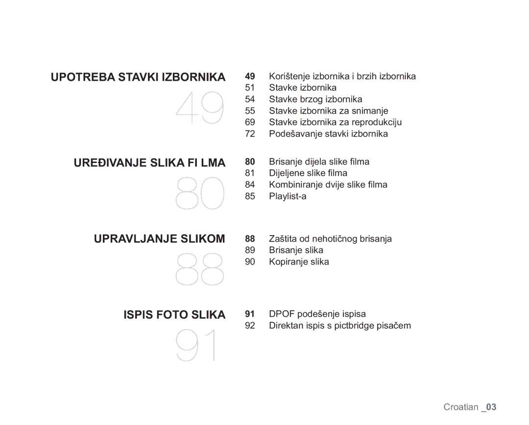 Samsung VP-HMX20C/EDC manual Croatian 