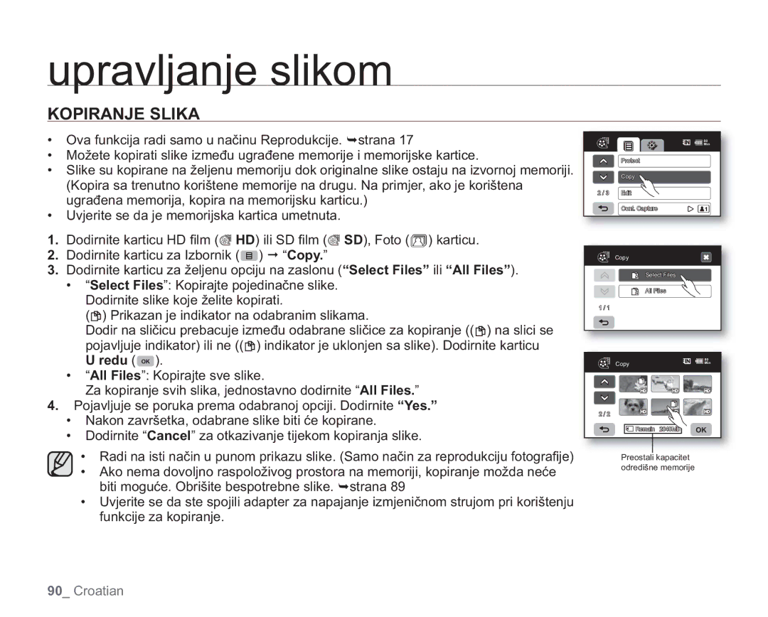 Samsung VP-HMX20C/EDC manual Kopiranje Slika 