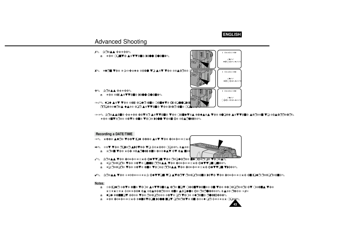 Samsung VP-L600B, VP-L610B manual Recording a DATE/TIME 