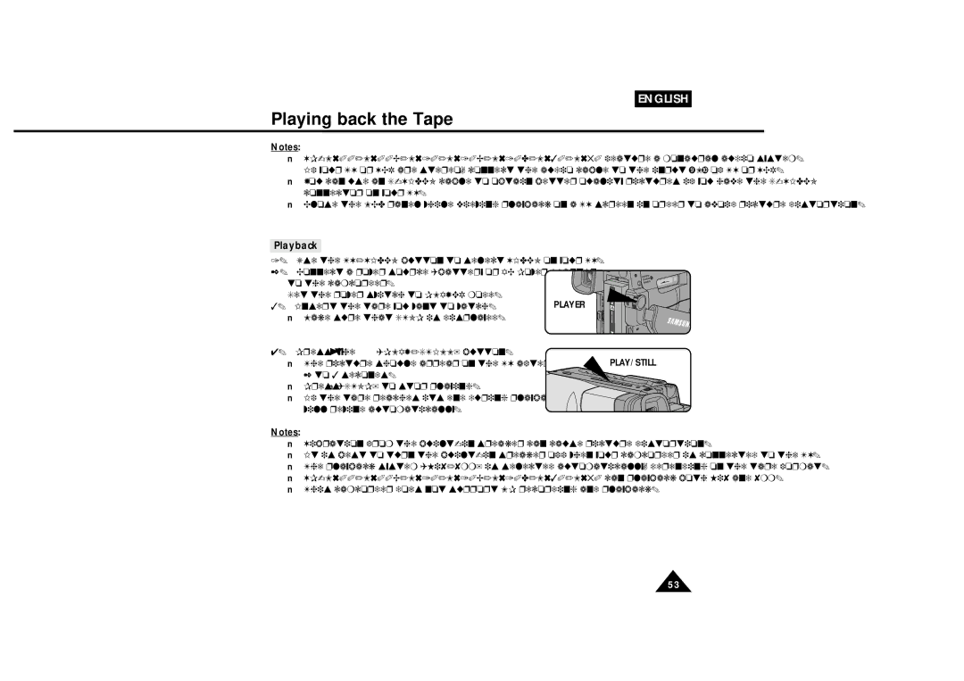 Samsung VP-L600B, VP-L610B manual Playback 