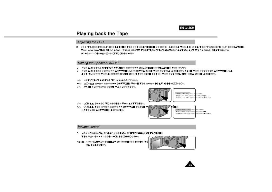 Samsung VP-L600B, VP-L610B manual Setting the Speaker ON/OFF, Volume control 