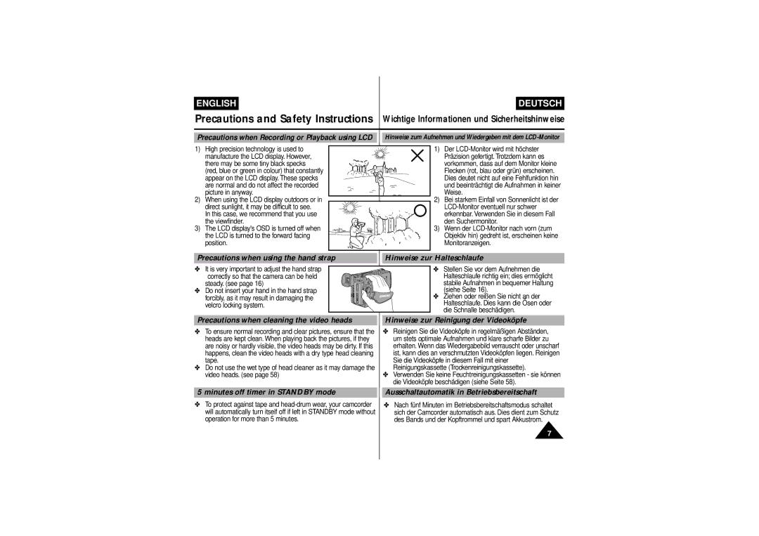 Samsung VP L 710 manual Red, blue or green in colour that constantly, Appear on the LCD display. These specks, Steady. see 