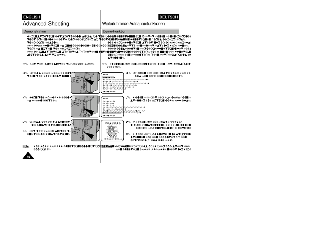 Samsung VP-L800/XEE manual Demonstration, Demo-Funktion, Turn the UP/DOWN dial until Demo is highlighted, REC mode 