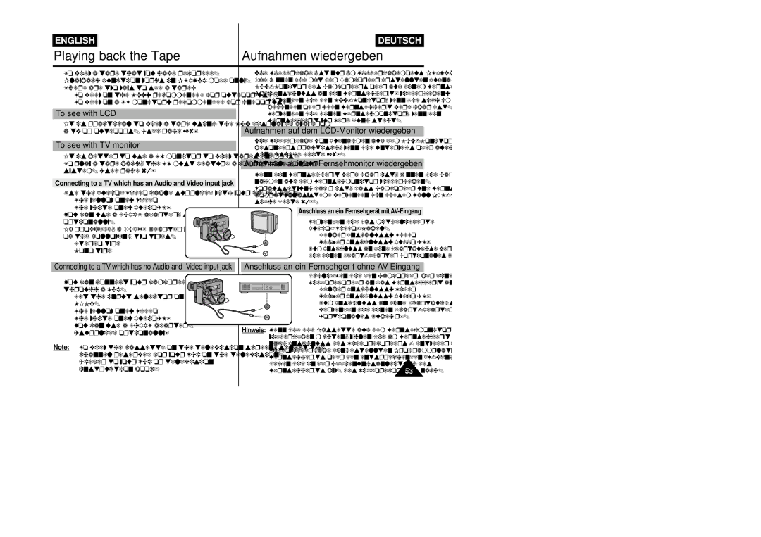 Samsung VP-L800/XEE manual To see with LCD, To see with TV monitor, Aufnahmen auf dem LCD-Monitor wiedergeben 