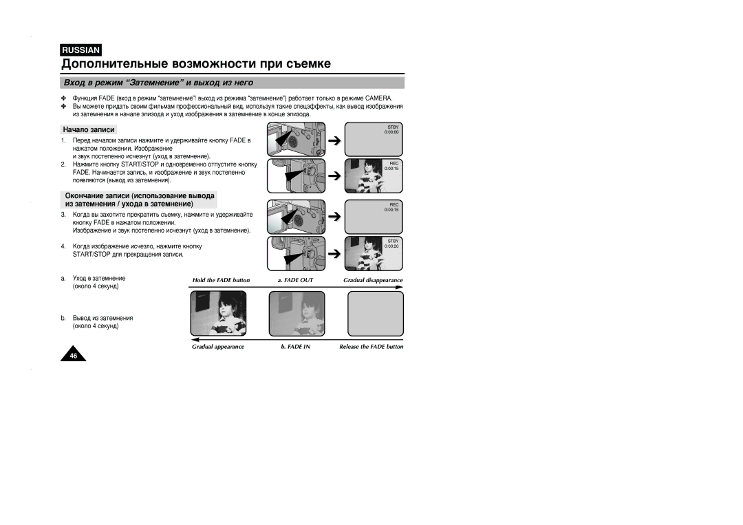 Samsung VP-L905D/XEV manual ÇıÓ‰ ‚ ÂÊËÏ á‡ÚÂÏÌÂÌËÂ Ë ‚˚ıÓ‰ ËÁ ÌÂ„Ó, ‡˜‡Îó Á‡Ôëòë 