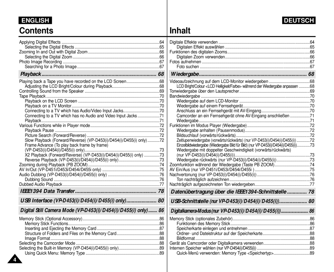 Samsung VP-M110R/XEV, VP-M110R/XEF, VP-M110R/XEC, VP-M110R/KNT, VP-M110R/XSG manual Frame Advance To play back frame by frame 