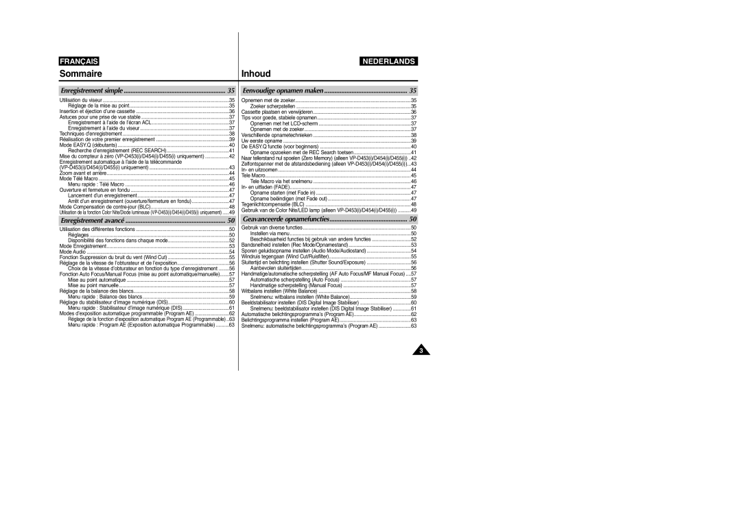 Samsung VP-M110R/XEF manual Enregistrement simple 