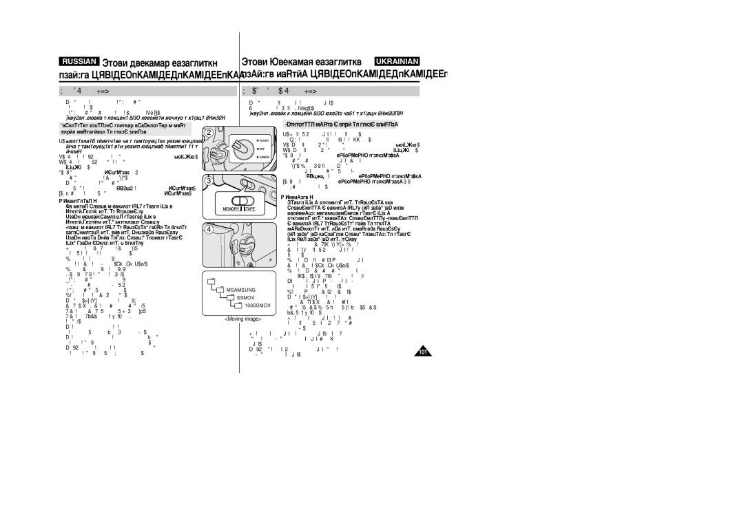 Samsung VP-M110R/XEV manual ‡ÔËÒ¸ ‚ ÙÓÏ‡ÚÂ Mpeg ‡ÔËÒÛ‚‡ÌÌﬂ ‚¥‰ÂÓ Û ÙÓÏ‡Ú¥ Mpeg, ·ÂÂÊÂÌÌﬂ ‚¥‰ÂÓ Û Ù‡ÈÎ Ì‡ Í‡ÚÛ Ô‡Ï‘ﬂÚ¥ 