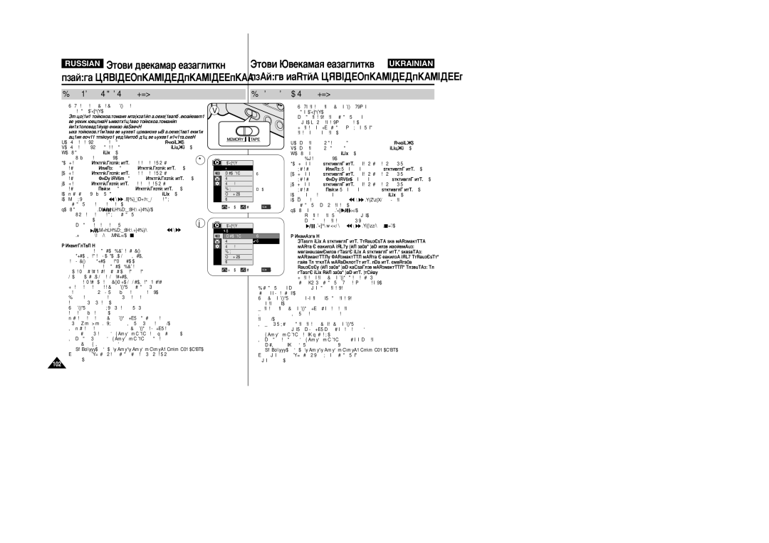 Samsung VP-M110R/XEV ¥‰Ú‚ÓÂÌÌﬂ ‚¥‰ÂÓ Û ÙÓÏ‡Ú¥ Mpeg, Úóî¸Íó ‚ Âêëïâ M.Player Âêëï¥ M.Player, ÇËÍÓËÒÚÓ‚ÛÈÚÂ Íìóôíë 