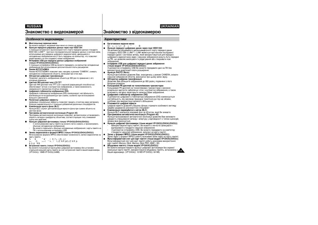 Samsung VP-M110R/XEV manual Áì‡Íóïòú‚Ó Ò ‚Ë‰Âóí‡Ïâóè, Éòó·Âììóòúë ‚Ë‰Âóí‡Ïâ˚, ‡‡Íúâëòúëíë 