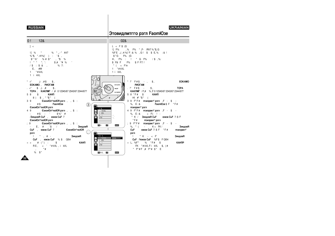 Samsung VP-M110R/XEV manual ÊÂ„ÛÎËÓ‚Í‡ Üä-‰ËÒÔÎÂﬂ, ‡ÒÚÓ˛‚‡ÌÌﬂ êä-‰ËÒÔÎÂﬂ, ÍÓÒÚ¸ ÜäÑ ËÎË ñ‚ÂÚ ÜäÑ Ë Ì‡ÊÏËÚÂ, Ïâì˛ 