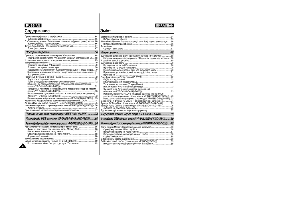 Samsung VP-M110R/XEV manual ÈÂÂ‰‡˜‡ ‰‡ÌÌ˚ı ˜ÂÂÁ ÔÓÚ IEEE1394 i.LINK 