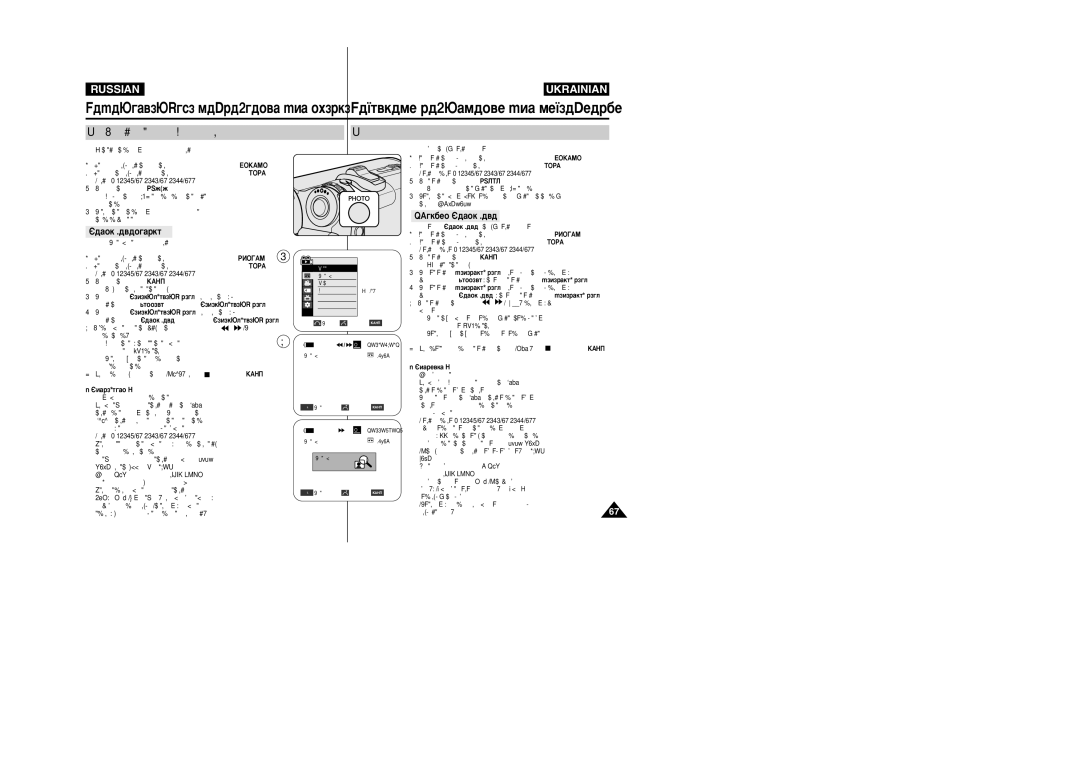 Samsung VP-M110R/XEV manual Îóúóáèóïí‡, ÎÓÚÓÒ˙ÂÏÍ‡ Á‡ÔËÒ¸ ÌÂÔÓ‰‚ËÊÌÓ„Ó ËÁÓ·‡ÊÂÌËﬂ, ÎÛÌÍˆ¥ﬂ èÓËÒÍ Ùóúó, Èóëòí Ùóúóòìëïí‡ 