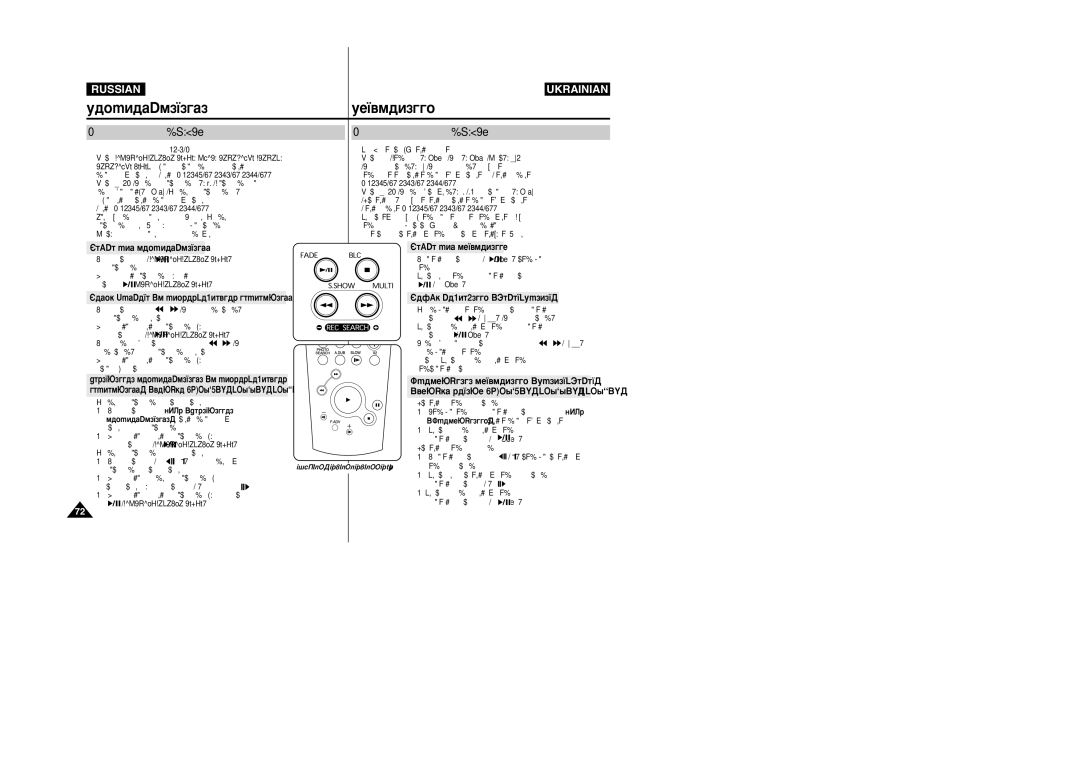 Samsung VP-M110R/XEV ‡ÁÎË˜Ì˚Â ÙÛÌÍˆËË ‚ ÂÊËÏÂ Player, ¥ÁÌ¥ ÙÛÌÍˆ¥ª ÔË Ó·ÓÚ¥ ‚ ÂÊËÏ¥ Player, ‡Ûá‡ Ôë ‚Óòôóëá‚Â‰Âìëë 