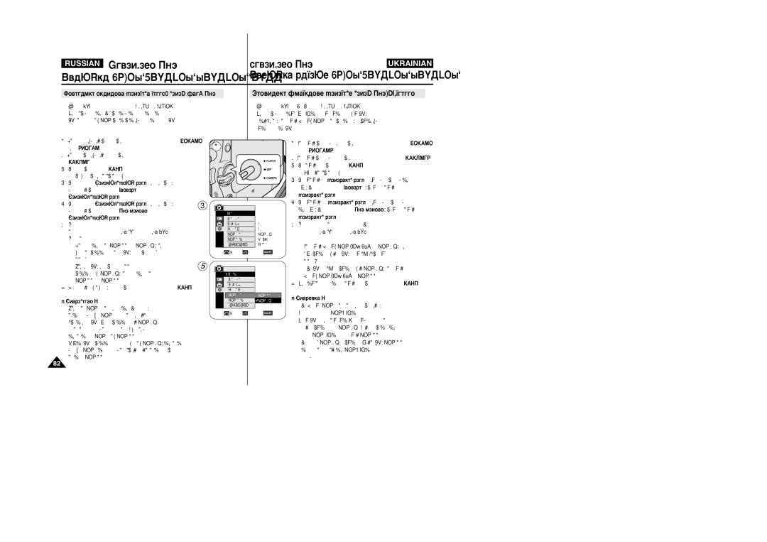 Samsung VP-M110R/XEV manual Àìúâùâèò Usb, ËÎË Player ‡·Ó Player, Òëòúâïóè ÒËÒÚÂÏ‡, ËÏ¥ÚÍË ËÏÂ˜‡ÌËﬂ, ‡‚Úóï‡Úë˜Ìó 