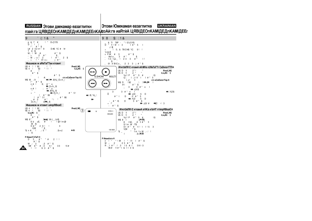 Samsung VP-M110R/XEV manual Óòïóú ‚ Ó‰Ëìó˜Ìóï Âêëïâ, Show Multi, Óòïóú ‚ Âêëïâ Òî‡È‰-¯Óû 