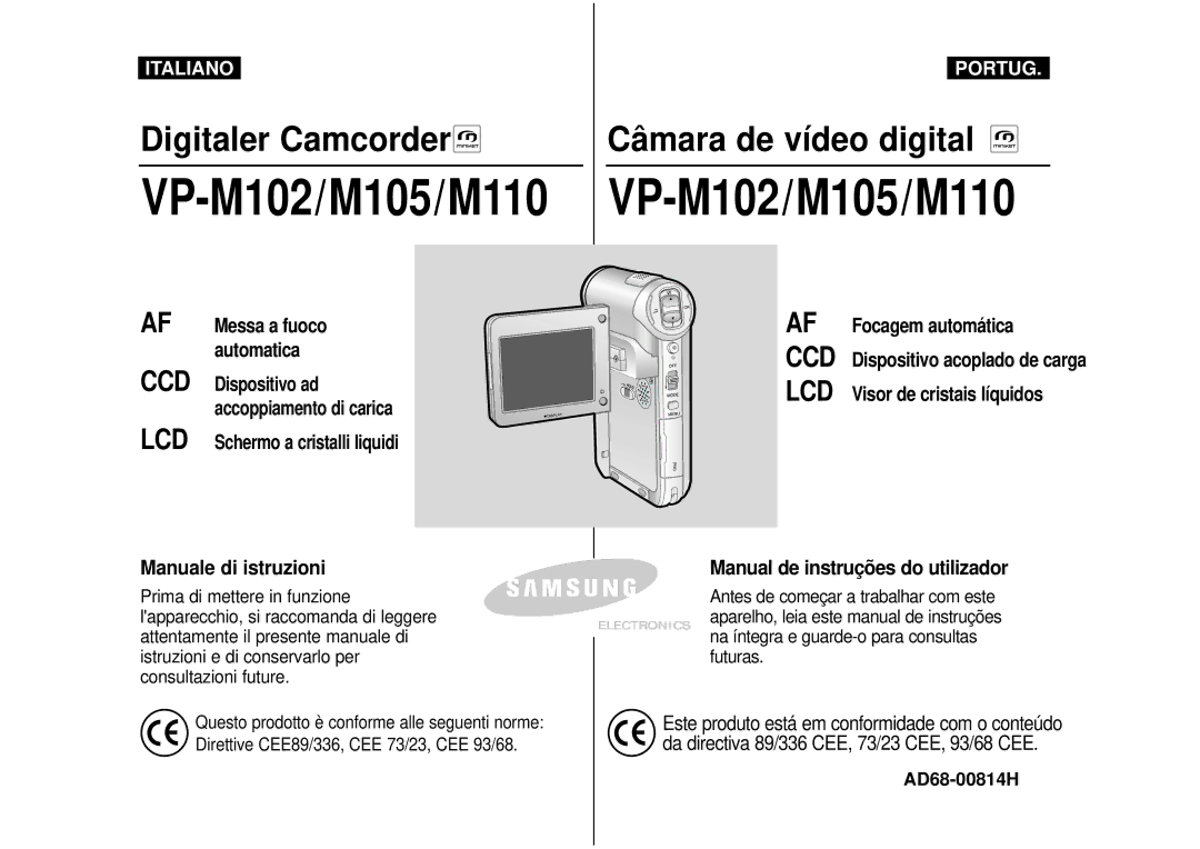 Samsung VP-M110S/XET, VP-M110B/XET manual VP-M102/M105/M110, AD68-00814H 