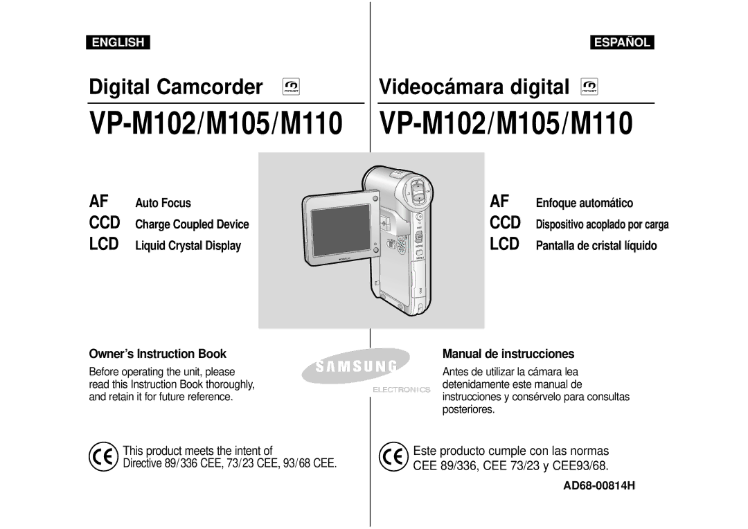 Samsung VP-M110B/XEF, VP-M110S/XET, VP-M110S/XEF, VP-X110L/XEF, VP-M110R/XEF AD68-00814H, CCD Dispositivo acoplado por carga 