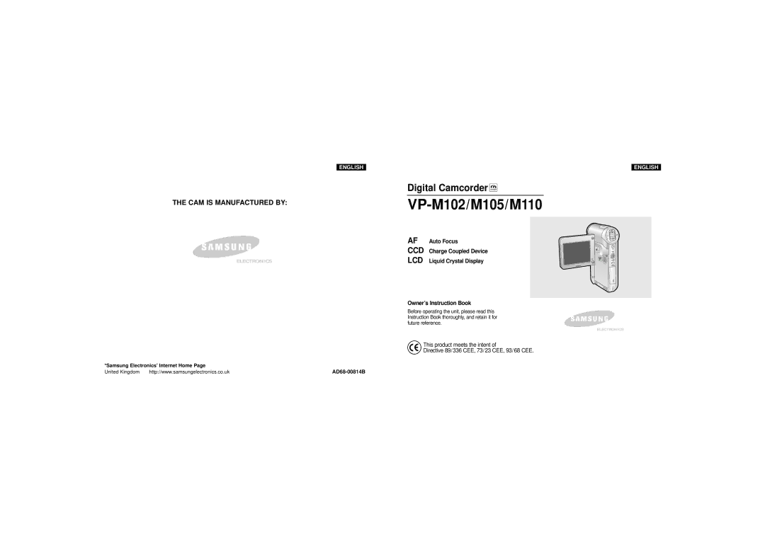 Samsung VP-M110R/XEF manual Caméscope vidéo numérique Digitale camcorder, VP-D451i/D453i 