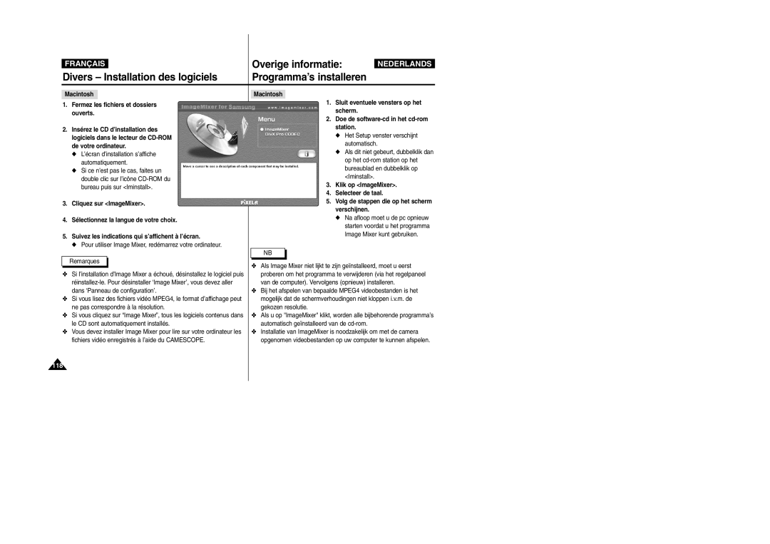 Samsung VP-X110L/XEF, VP-M110S/XET, VP-M110S/XEF, VP-M110B/XEF, VP-M110R/XEF manual 118 