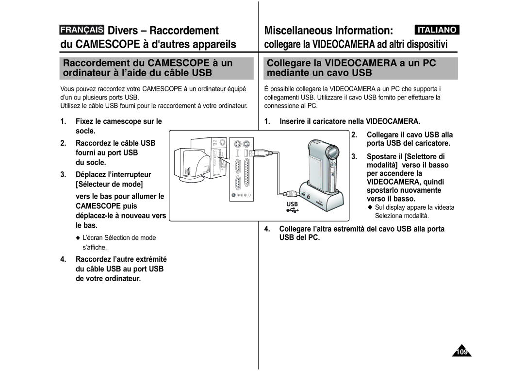 Samsung VP-M110S/XET, VP-M110S/XEF, VP-M110B/XEF, VP-X110L/XEF, VP-M110R/XEF manual 109 