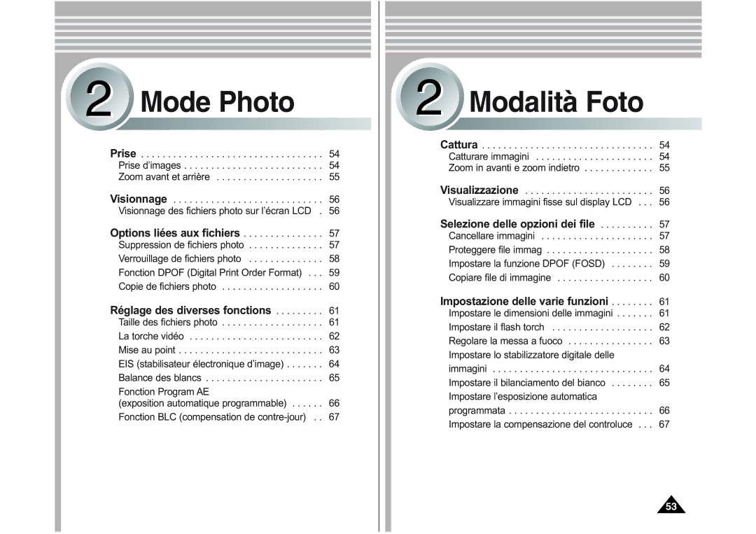 Samsung VP-M110R/XEF, VP-M110S/XET, VP-M110S/XEF, VP-M110B/XEF, VP-X110L/XEF manual Mode Photo 