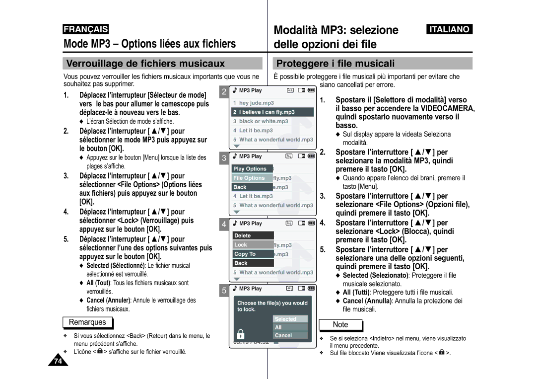 Samsung VP-M110S/XET, VP-M110S/XEF Spostare il Selettore di modalità verso, Quindi spostarlo nuovamente verso il, Basso 