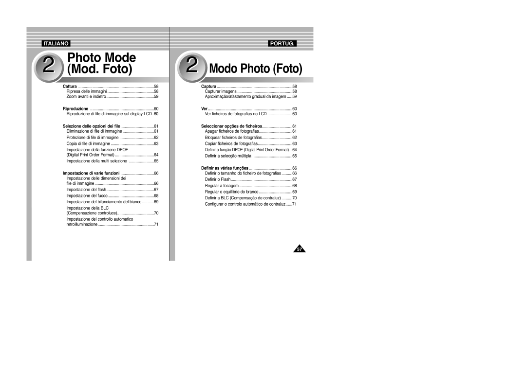 Samsung VP-M2100BMEM, VP-M2100B/XET manual Impostazione della funzione Dpof, Impostazione delle dimensioni dei 