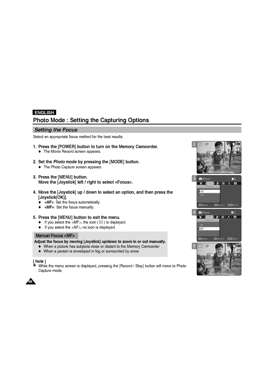 Samsung VP-MM12S/XET, VP-MM11S/XEF, VP-MM11S/XET Setting the Focus, Select an appropriate focus method for the best results 