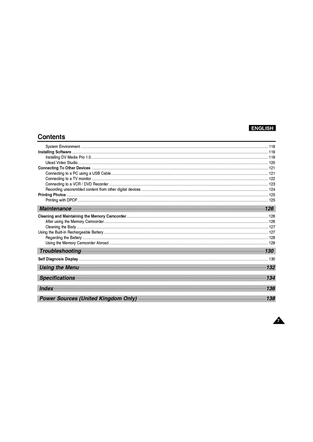 Samsung VP-MM11S/EUR, VP-MM11S/XEF, VP-MM11S/XET, VP-MM12S/XET, VP-MM12BL/XET, VP-MM11S/AND, VP-MM11S/CHN Troubleshooting 130 