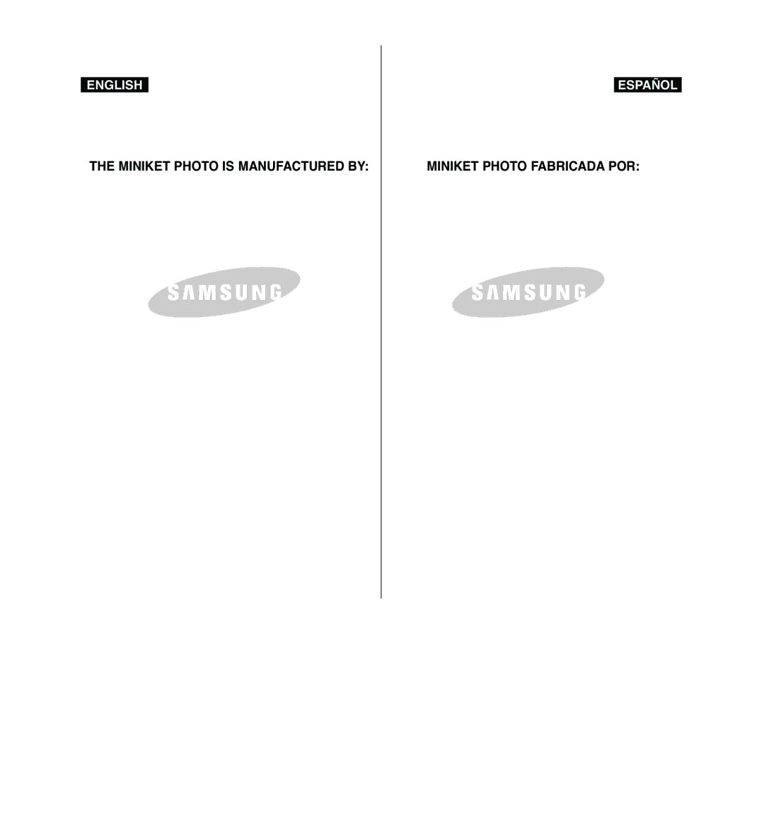 Samsung VP-MM11S/XET, VP-MM11S/XEF, VP-MM12S/XET, VP-MM12BL/XET, VP-MM11S/AND, VP-MM11S/CHN manual English Español 