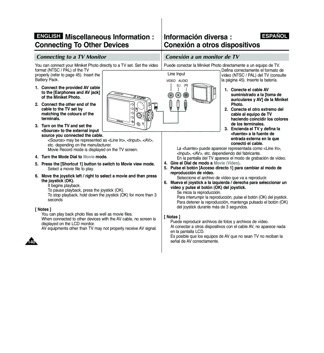 Samsung VP-MM11S/MEA, VP-MM11S/XEF, VP-MM11S/XET, VP-MM12S/XET manual Connecting to a TV Monitor, Select a movie file to play 