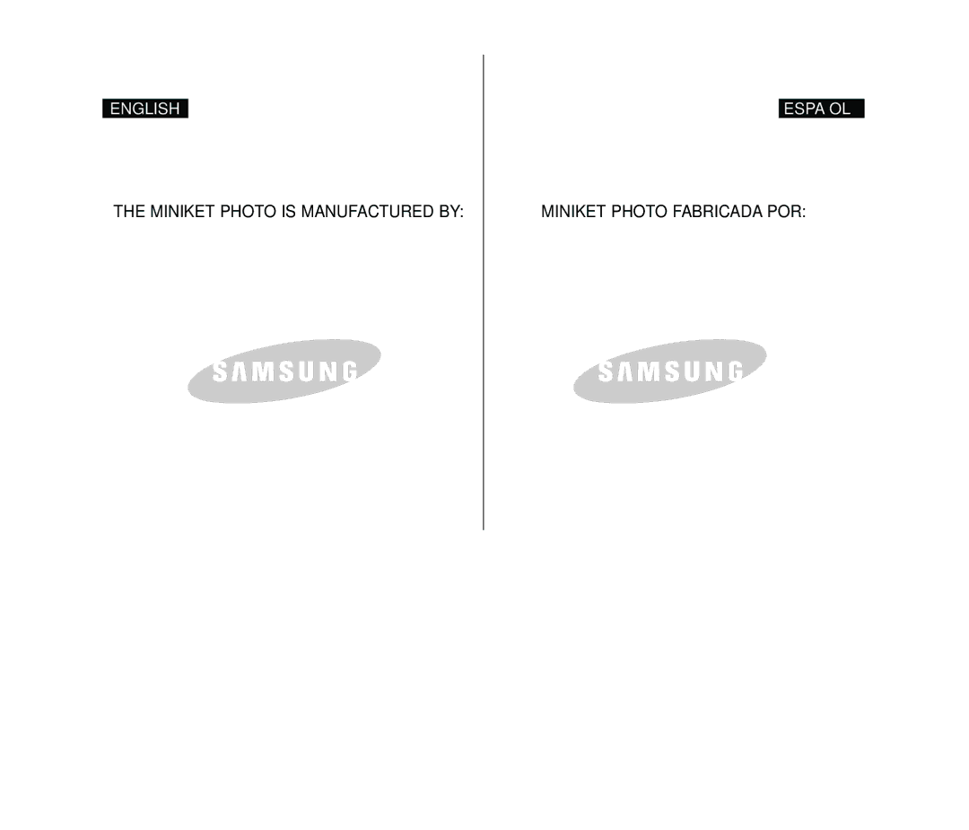 Samsung VP-MM11S/CHN, VP-MM11S/XEF, VP-MM11S/XET, VP-MM12S/XET, VP-MM12BL/XET, VP-MM11S/AND, VP-MM11S/MEA manual English Español 