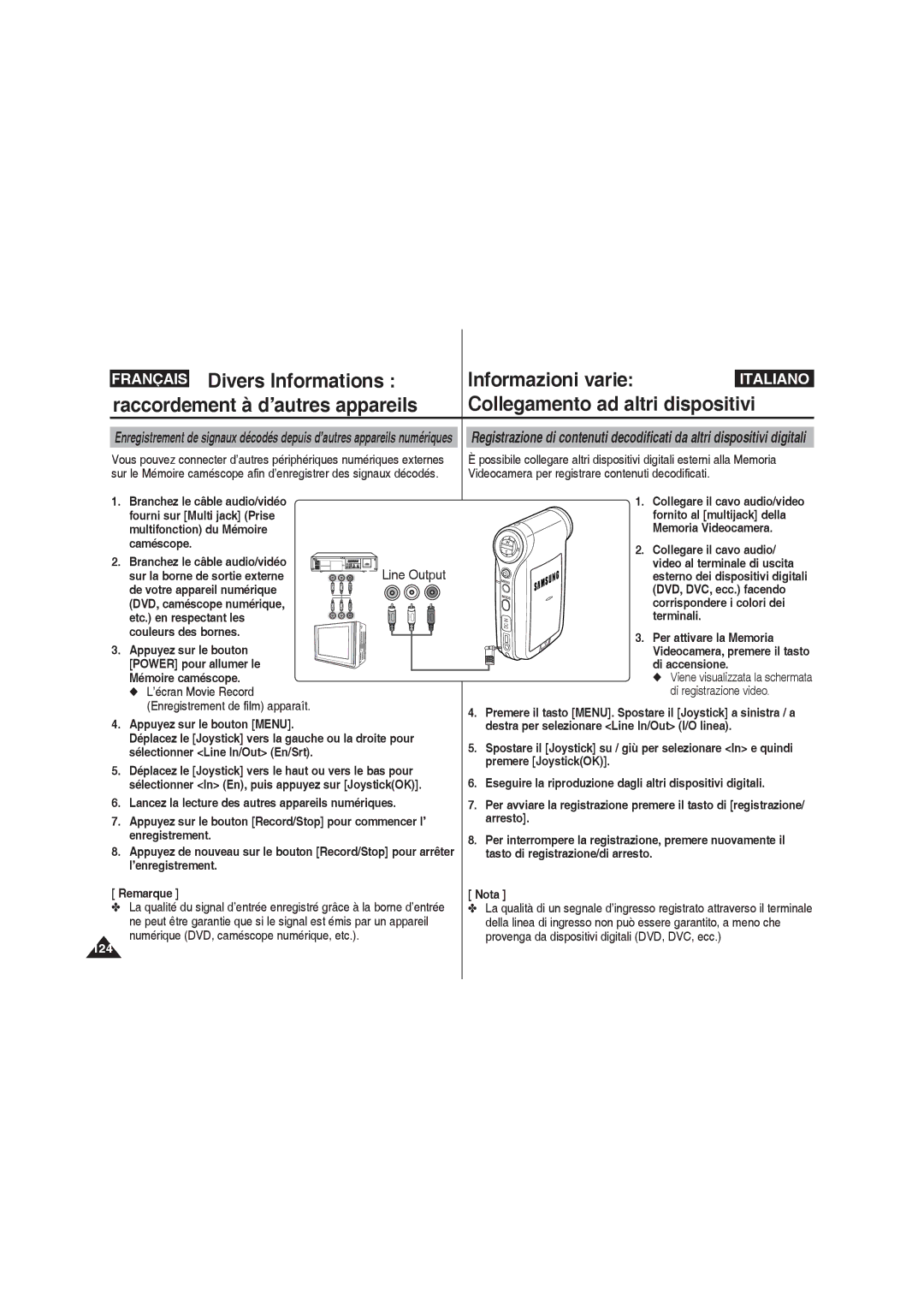 Samsung VP-MM11S/XEF, VP-MM11S/XET Memoria Videocamera, DVD, DVC, ecc. facendo, Per attivare la Memoria, Di accensione 