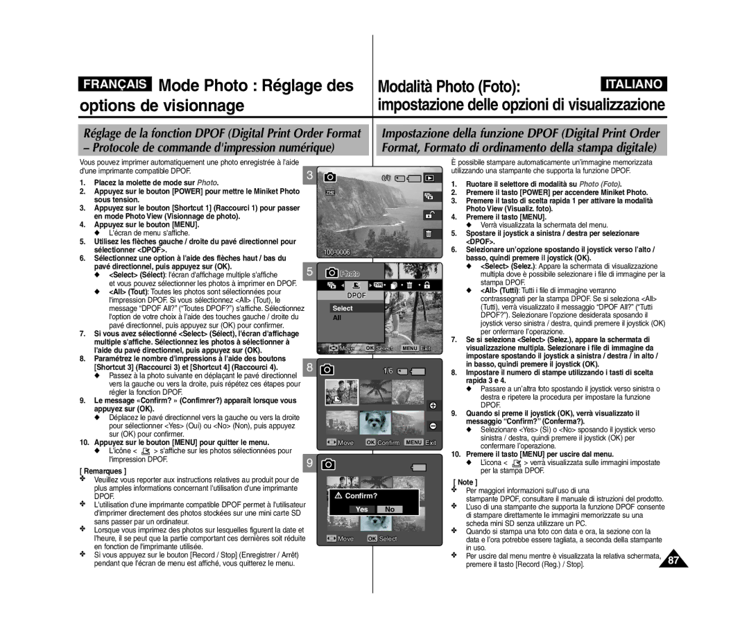 Samsung VP-MM12BL/XET Select Sélect lécran daffichage multiple saffiche, Appuyez sur le bouton Menu pour quitter le menu 