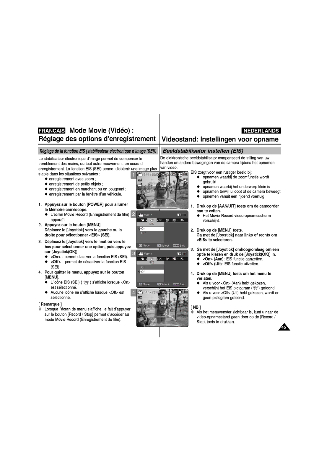 Samsung VP-MM11S/XEF manual Enregistrement avec zoom, Gebruikt, Enregistrement de petits objets 