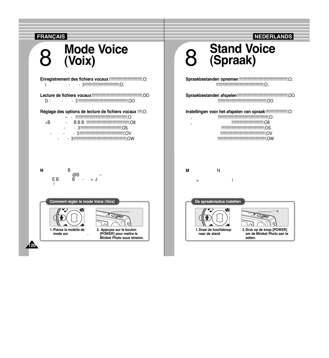 Samsung VP-MM11S/XEF manual Instellingen voor het afspelen van spraak 