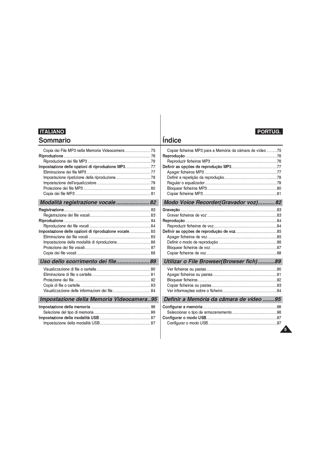 Samsung VP-MM12BL/XET manual Impostazione ripetizione della riproduzione, Impostazione delle opzioni di riproduzione MP3 