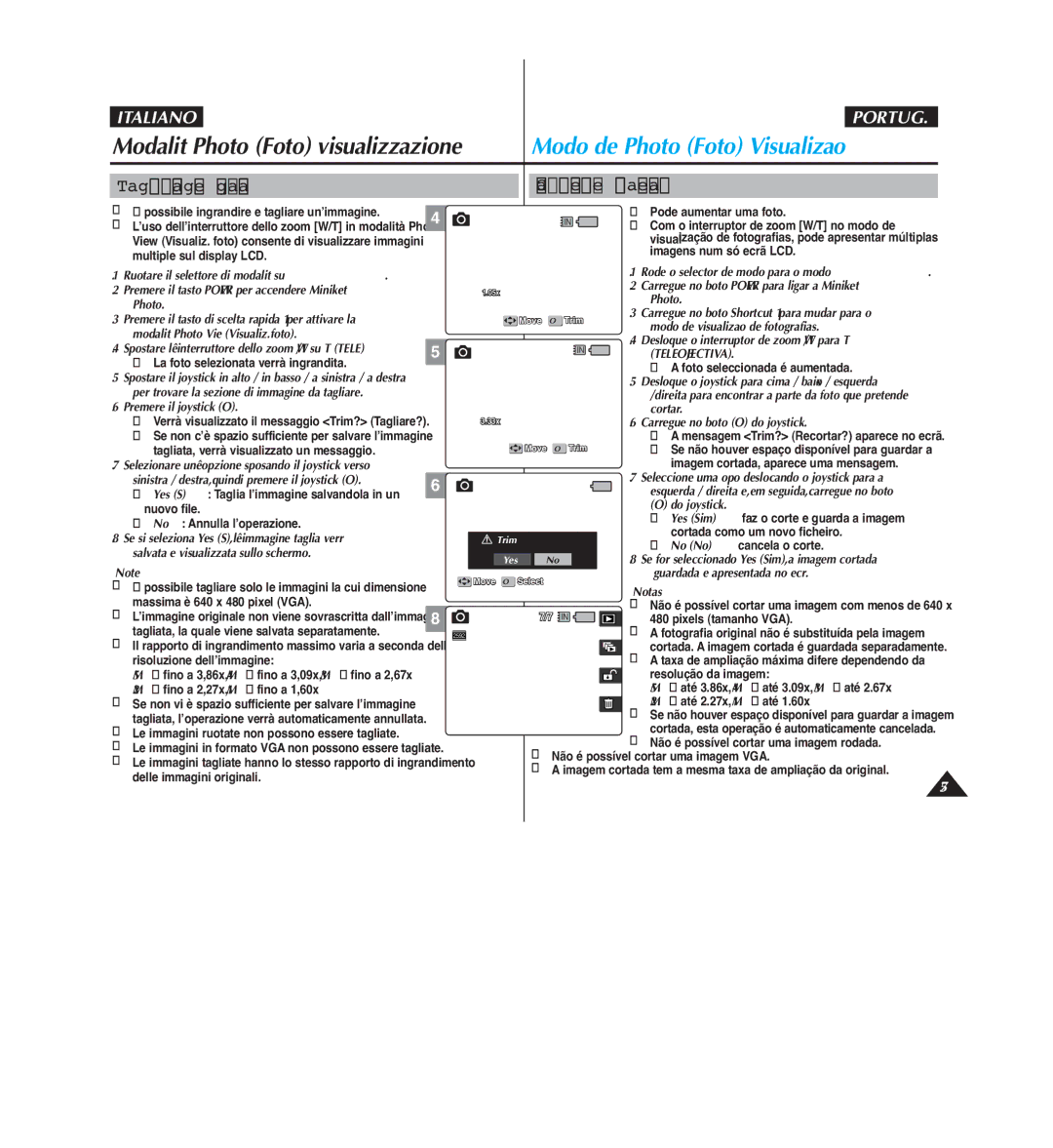 Samsung VP-MM11S/XET, VP-MM12S/XET, VP-MM12BL/XET manual Modalità Photo Foto visualizzazione 