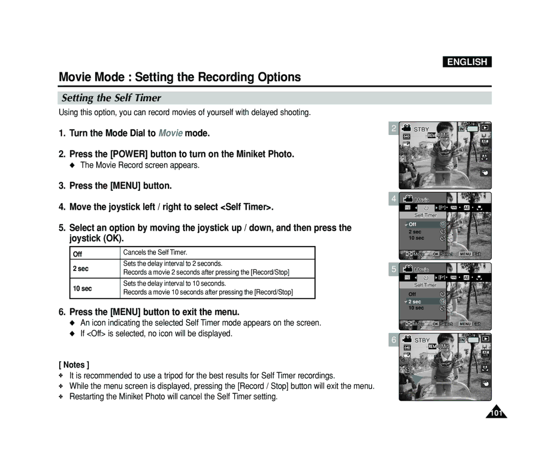 Samsung VP-MS15, VP-MS11 manual 101 