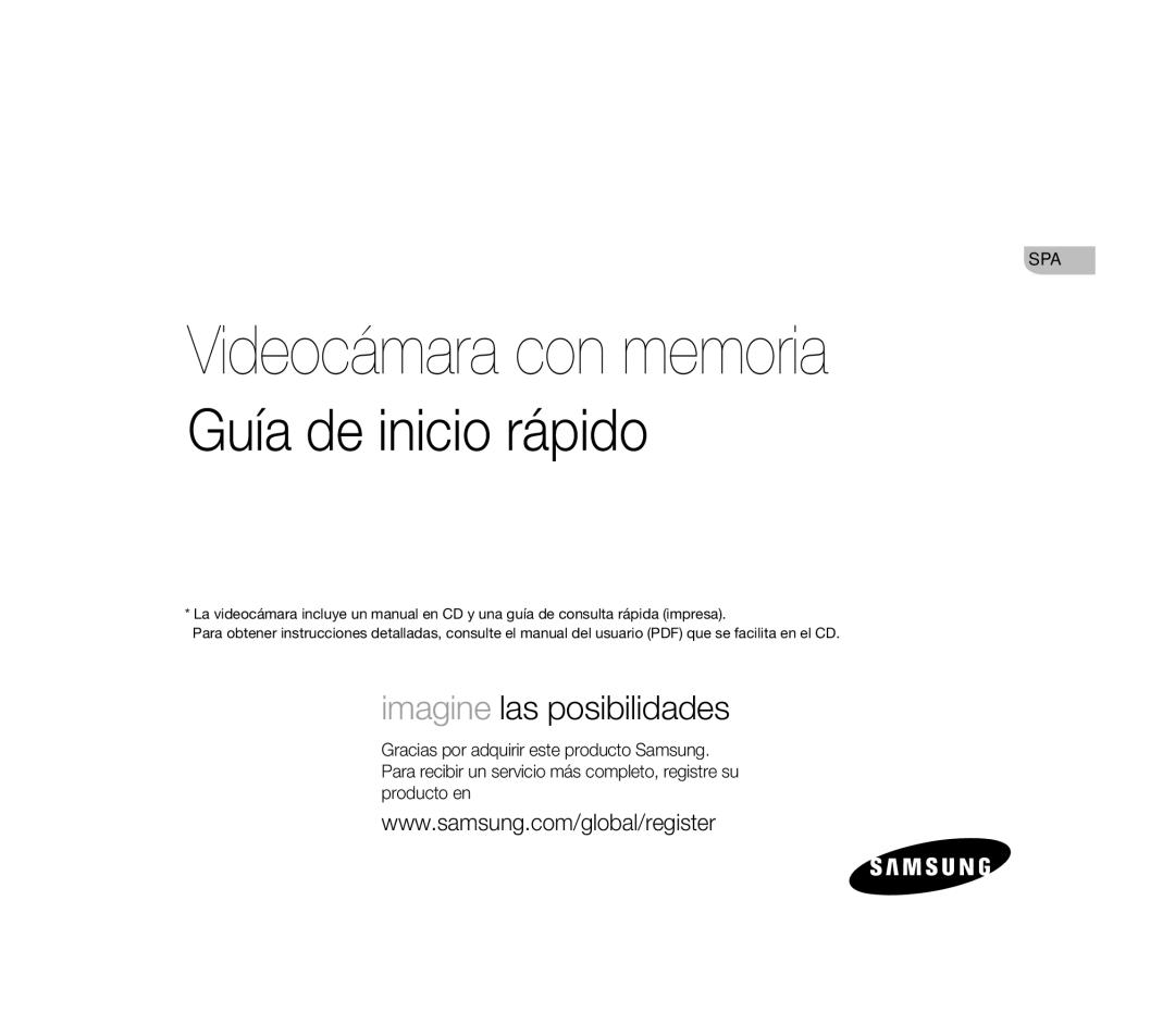 Samsung VP-HMX20C/EDC, VP-MX20R/EDC, VP-MX20/EDC, VP-MX20C/EDC, VP-MX20CH/EDC Videocámara con memoria Guía de inicio rápido 