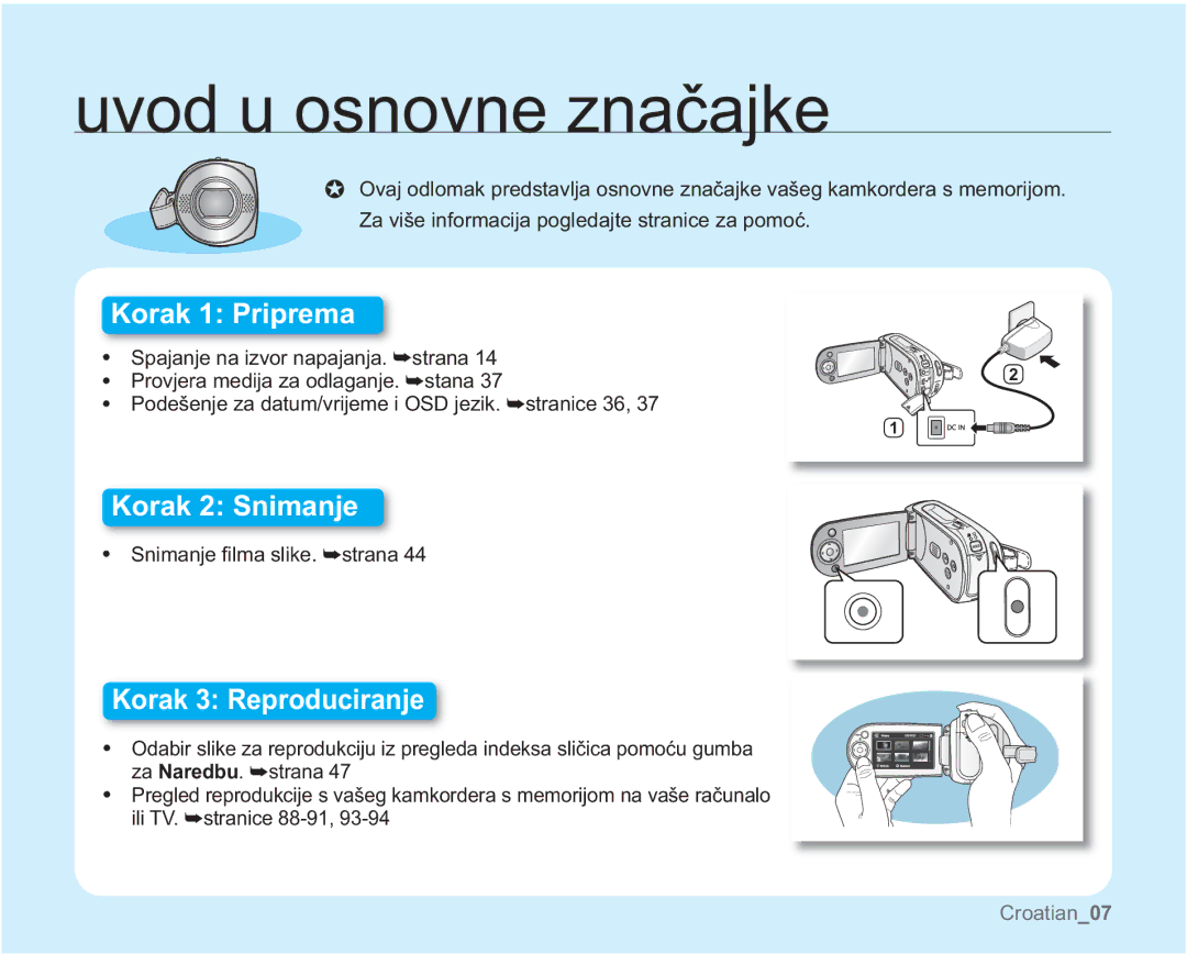 Samsung VP-MX20/EDC, VP-MX20R/EDC 3RGHãHQMHDGDWXPYULMHPHL26MHLN²VWUDQLFH, 6QLPDQMH¿OPDVOLNH²VWUDQD 