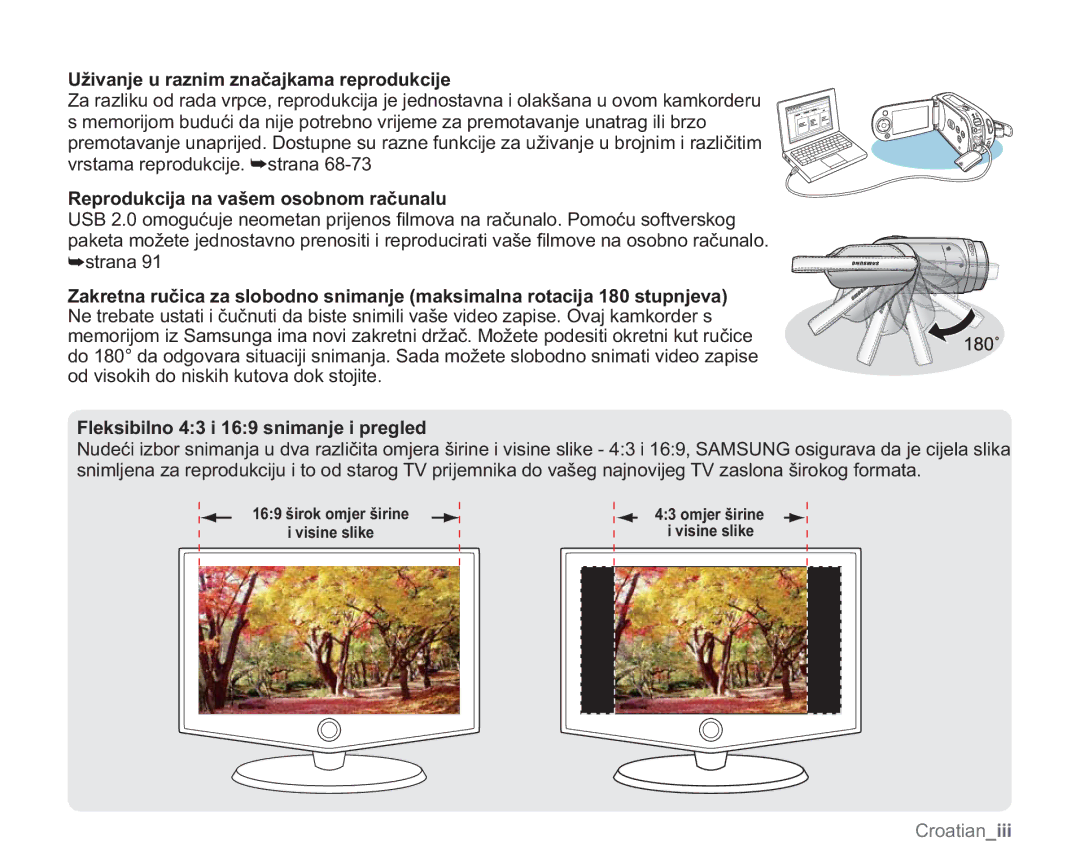 Samsung VP-MX20CH/EDC, VP-MX20R/EDC manual 8åLYDQMHXUDQLPQDþDMNDPDUHSURGXNFLMH, 5HSURGXNFLMDQDYDãHPRVREQRPUDþXQDOX 