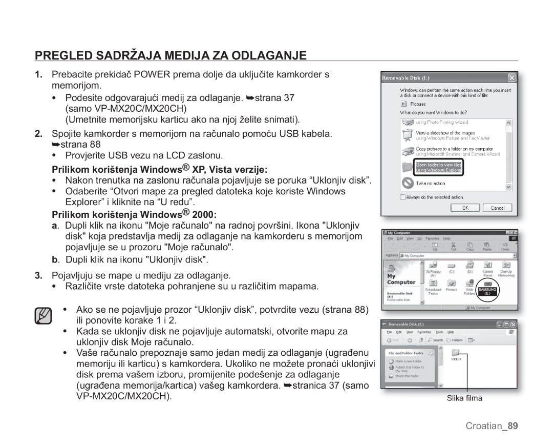 Samsung VP-MX20H/EDC manual 35*/6$5ä$-$0,-$=$2/$*$1, 3URYMHULWH86%YHXQD/&DVORQX, 3ULOLNRPNRULãWHQMDLQGRZV 