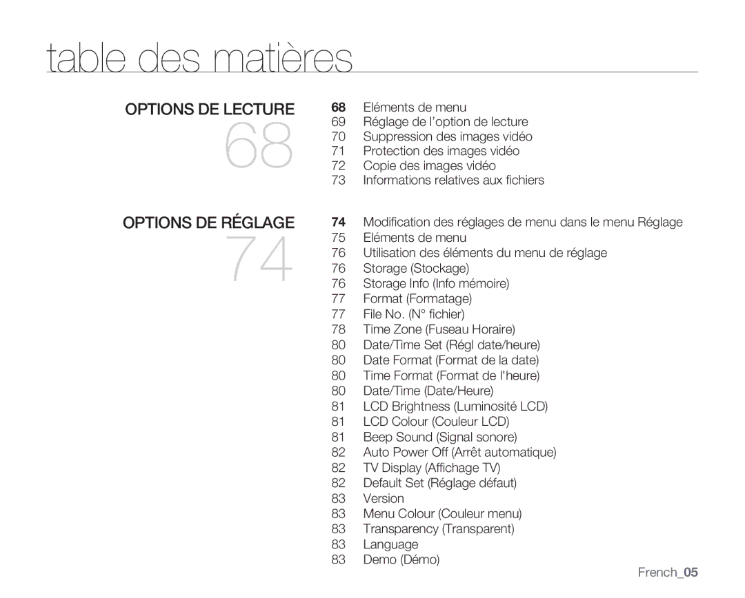 Samsung VP-MX20C/EDC, VP-MX20R/EDC, VP-MX20/EDC manual French05 