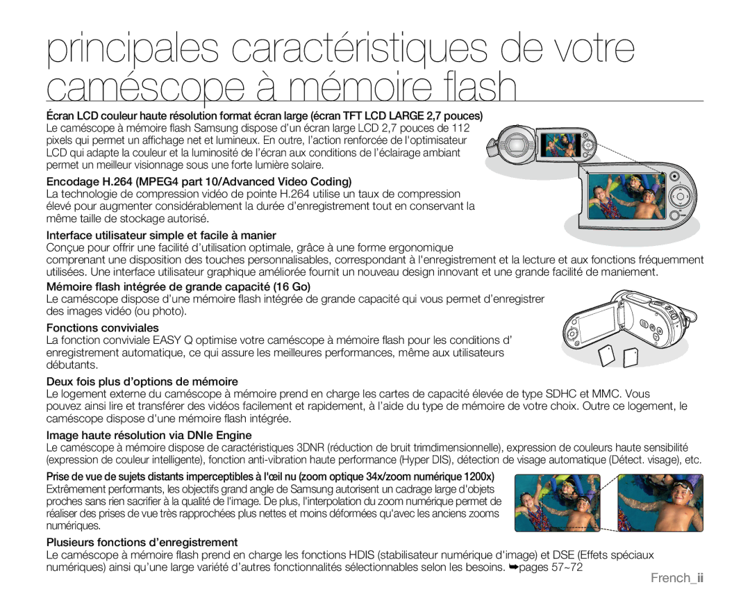 Samsung VP-MX25E/EDC manual Frenchii 